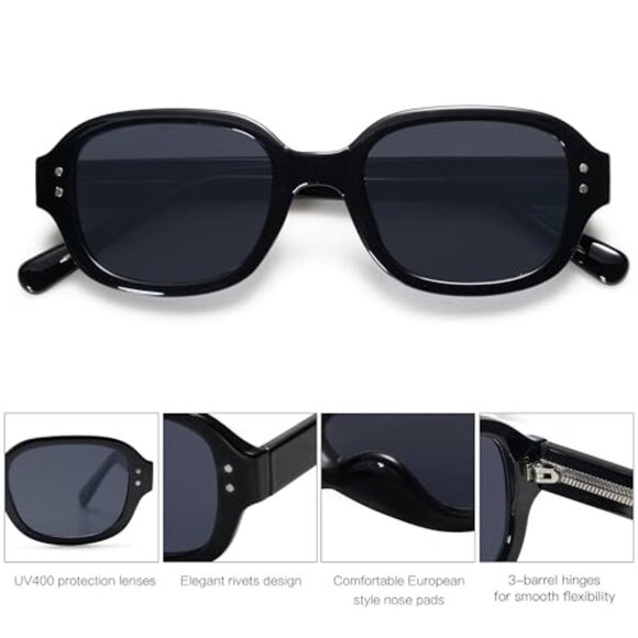 Vintage Rectangle Sunglasses with UV397 Lenses for Women main image 8
